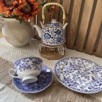 فنجون نعلبکی قلم آبی