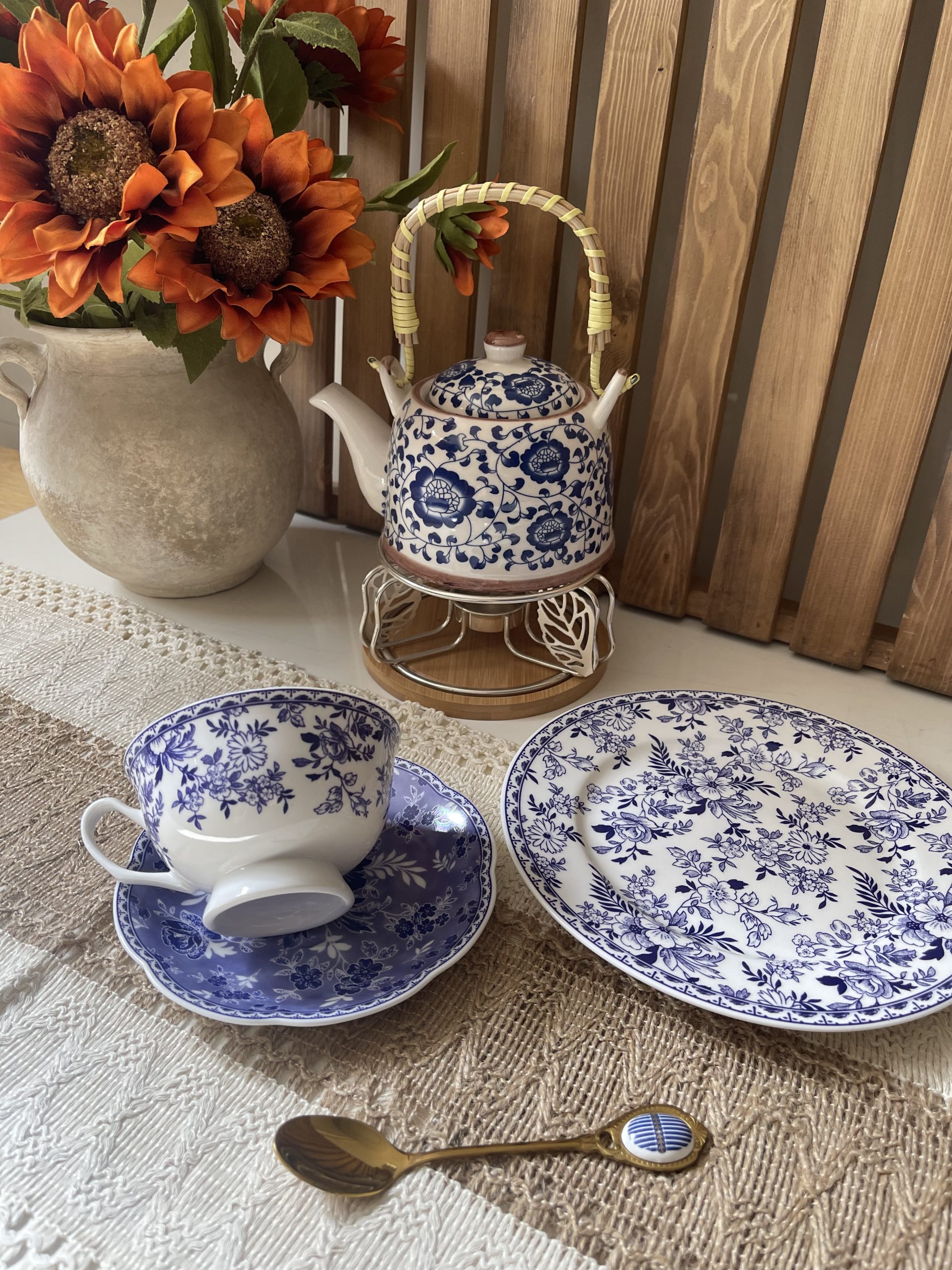 84914302-4A12-411B-936E-F8530F48FCB8 فنجون نعلبکی قلم آبی - Image 1