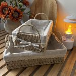 سبد حصیر پارچه دار مستطیل